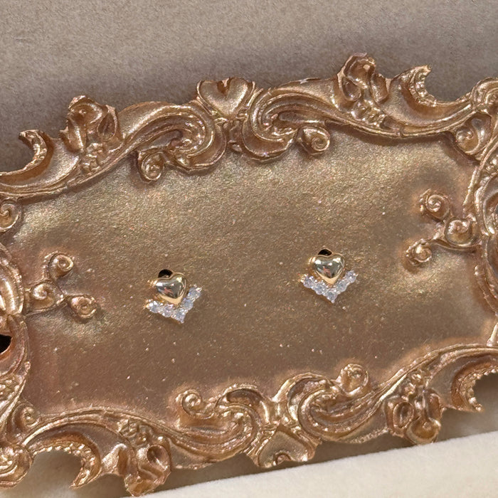 10K Yellow Gold Love Design Stud Earring