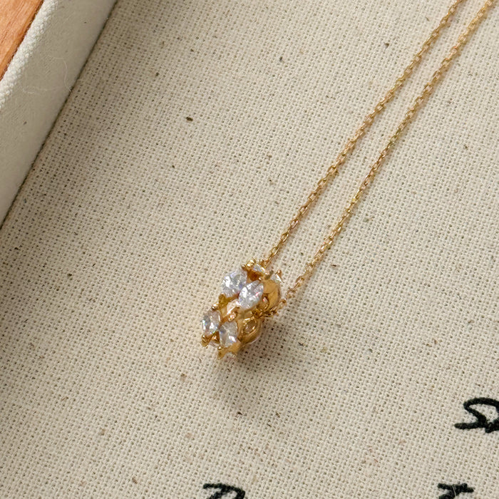 14K Yellow Gold Solid Lucky Circle Necklace