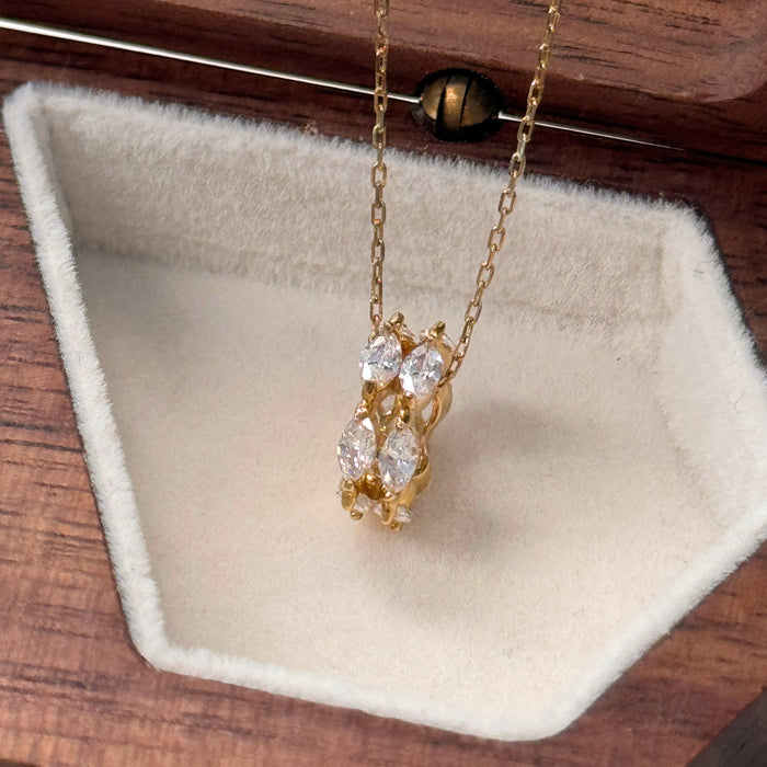 14K Yellow Gold Solid Lucky Circle Necklace
