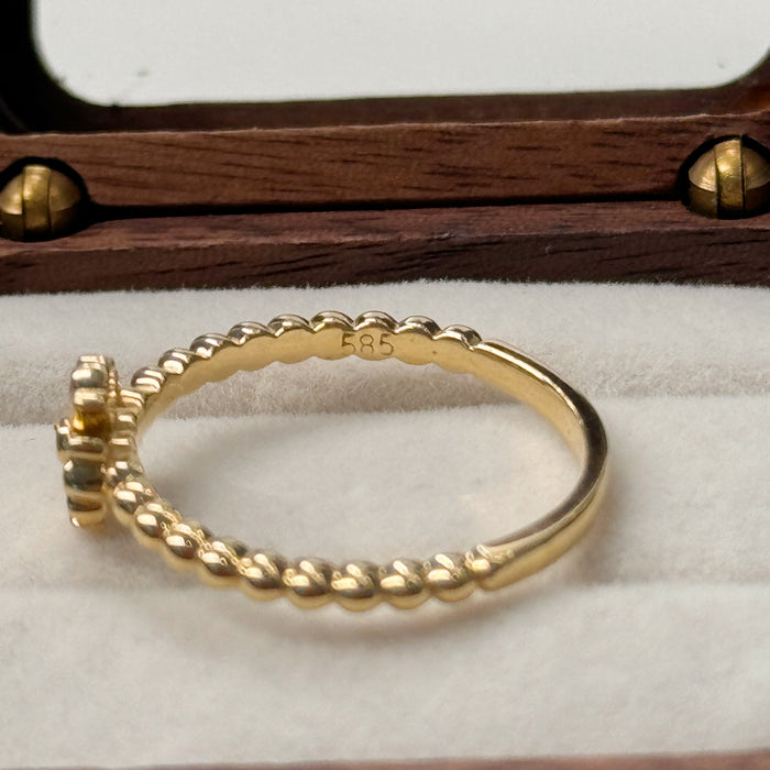 14K Solid Yellow Gold Cross Design Ring