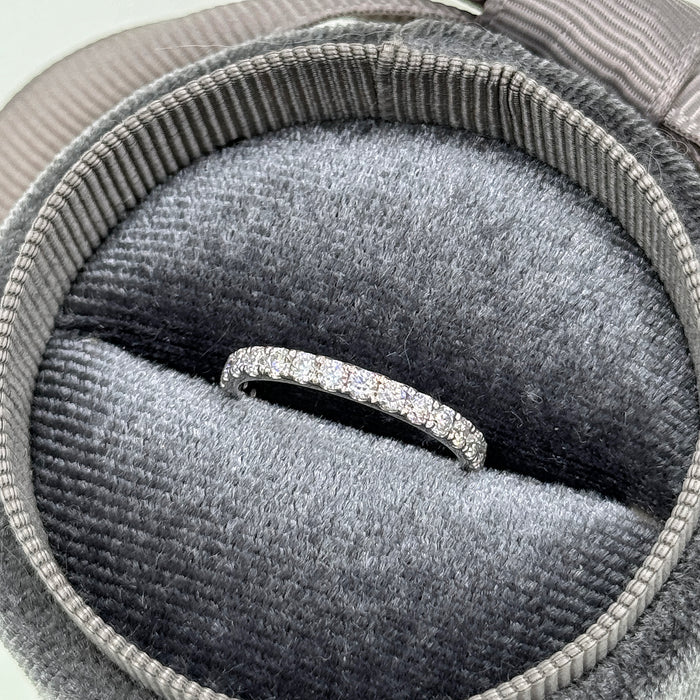 10K White Gold Moissanite Studded Eternity Wedding Ring