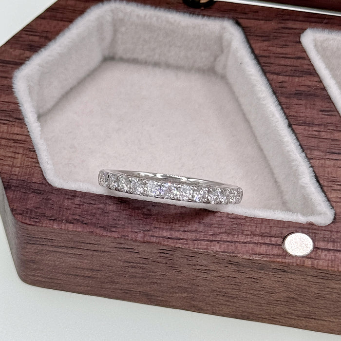 10K White Gold Moissanite Studded Eternity Wedding Ring