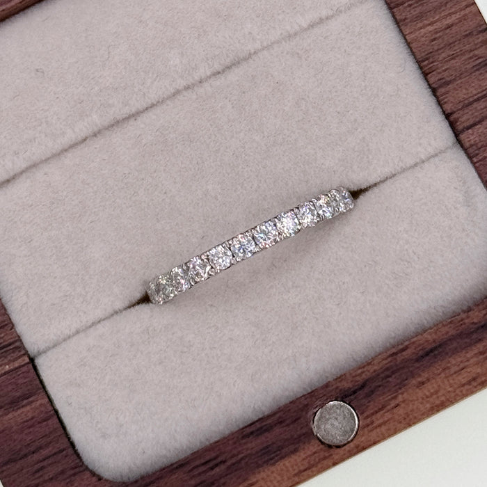 10K White Gold Moissanite Studded Eternity Wedding Ring