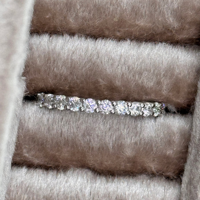 10K White Gold Moissanite Full Eternity Wedding Ring