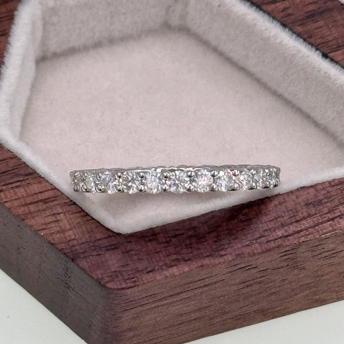 10K White Gold Moissanite Full Eternity Wedding Ring
