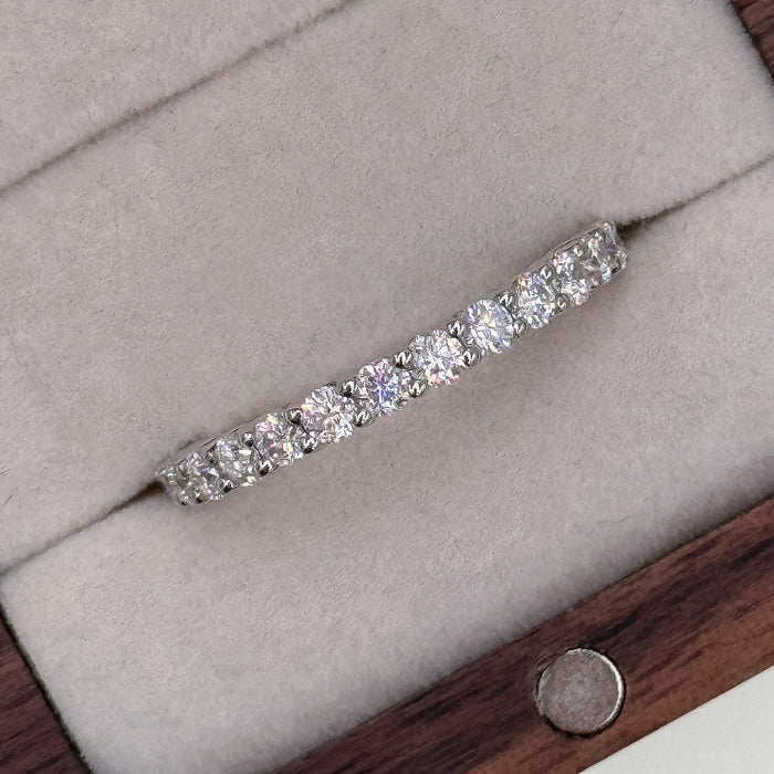 10K White Gold Moissanite Full Eternity Wedding Ring