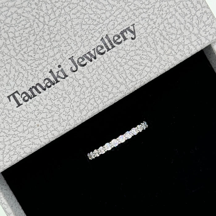10K White Gold Moissanite Full Eternity Wedding Ring