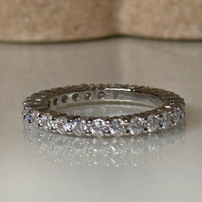 10K White Gold Moissanite Full Eternity Wedding Ring