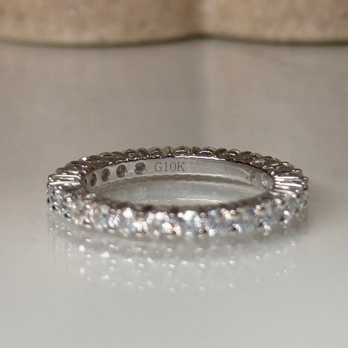 10K White Gold Moissanite Full Eternity Wedding Ring