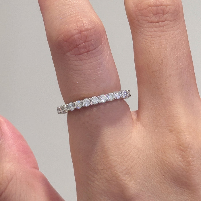 10K White Gold Moissanite Full Eternity Wedding Ring